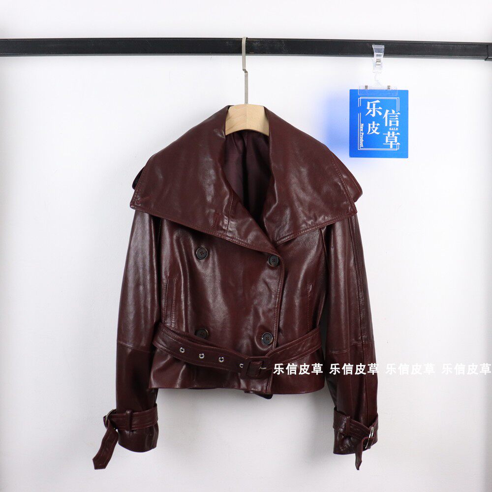 绵羊皮百搭翻领辣妹装时尚宽松