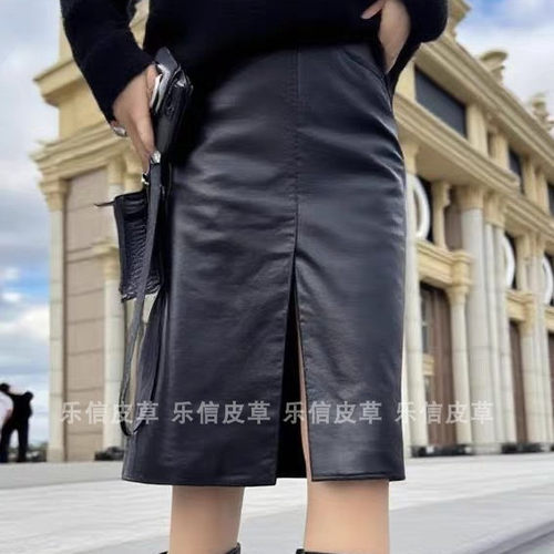 时尚新款真皮女绵羊皮百搭皮裙