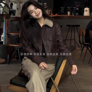 2024年秋冬新款韩版加厚皮衣女加绒修身机车服短款皮夹克外套潮