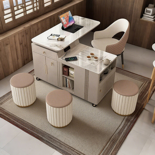 可移动茶台多功能北欧轻奢岩板