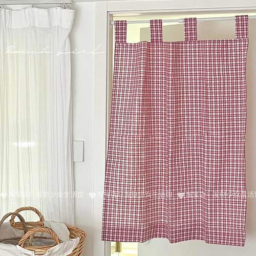 韩系格子门帘圣诞新年装饰布置