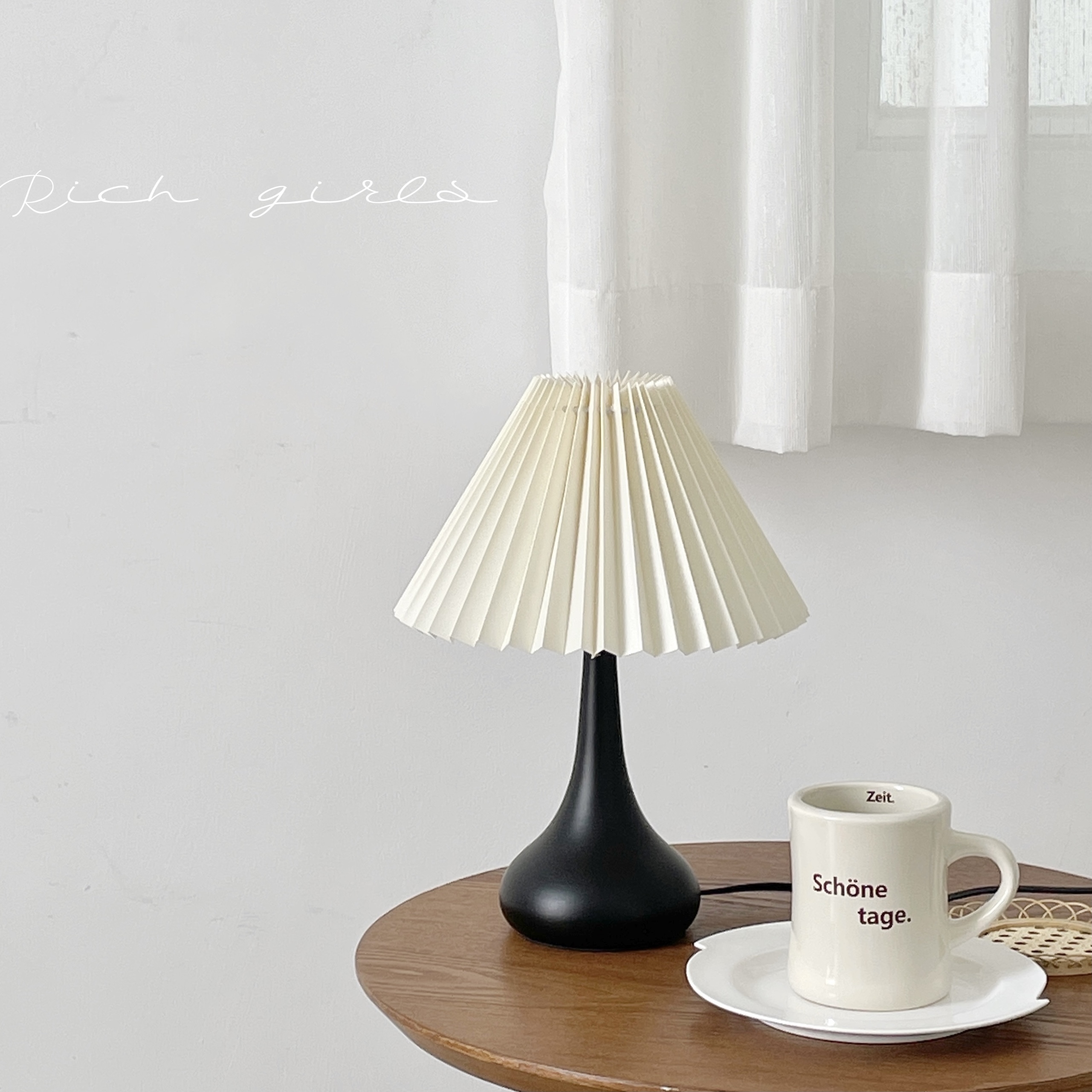 复古台灯百褶中古卧室浪漫床头灯