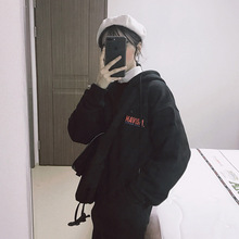 宽松连帽外套 春秋薄款 原宿百搭慵懒风cec学生卫衣女2019新款 韩版