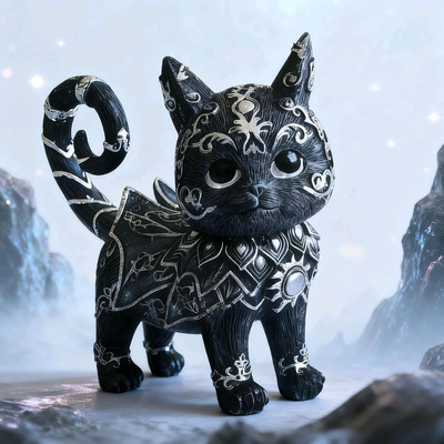 跨境爆款Mysterious blackcat statue神秘黑猫雕像家居装饰品摆件