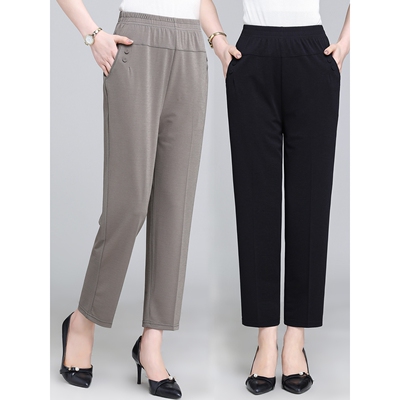 恒源祥官方正品妈妈裤子薄款夏季休闲夏天冰丝女裤中老年人宽松高