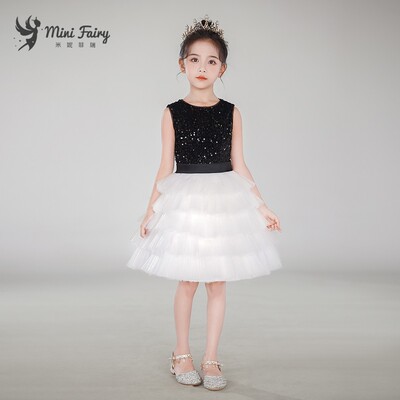 minifairy黑白网纱蛋糕裙演出服