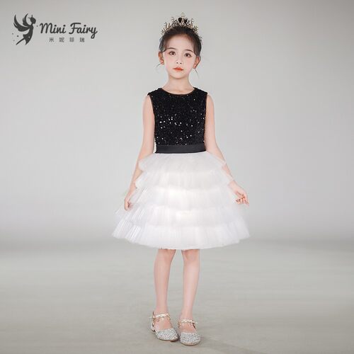 minifairy黑白网纱蛋糕裙演出服