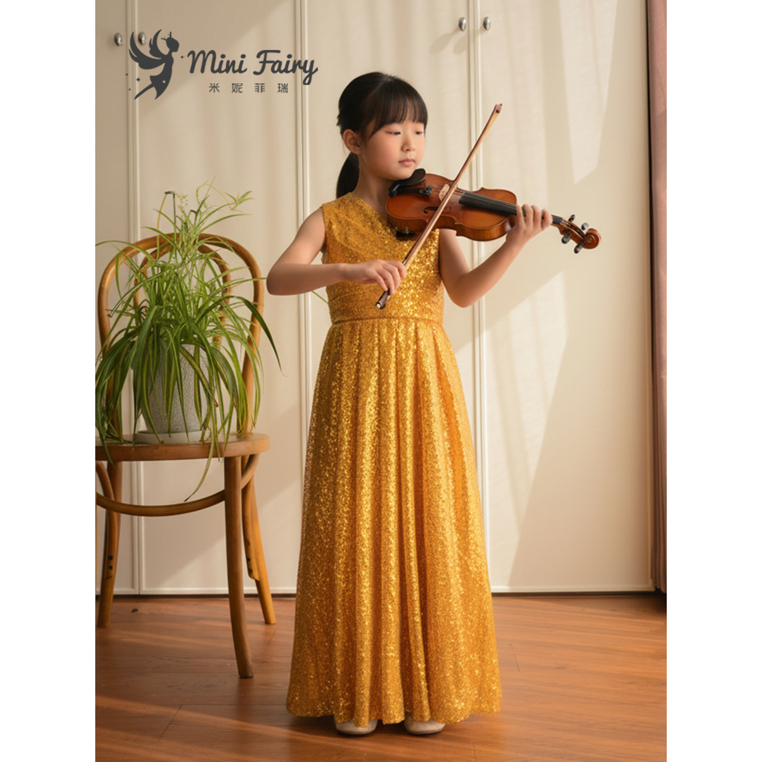 金色亮片儿童礼服长款女童小提琴演出服高端钢琴演出服生日公主裙,童装/婴儿装/亲子装,儿童礼服,淘宝优惠券,粉丝福利购,淘宝优惠卷