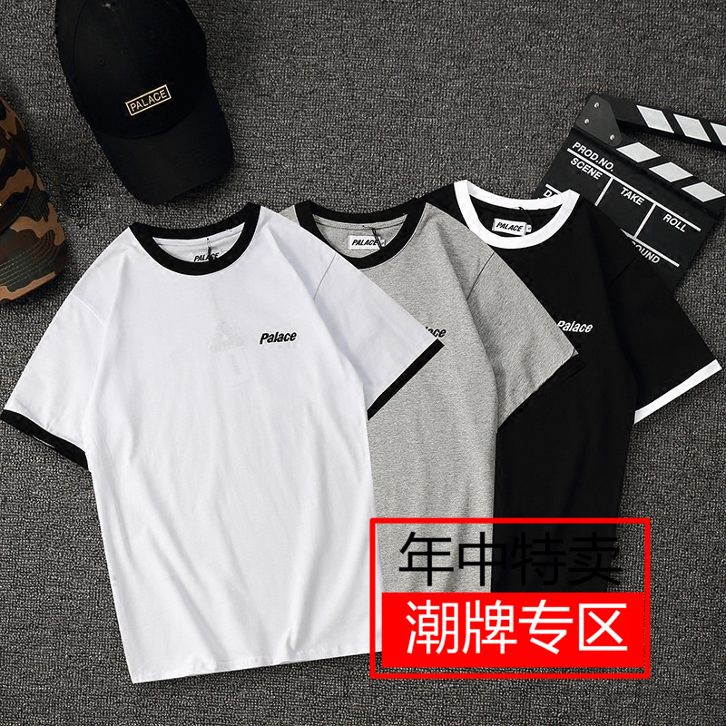 欧美街头简约短袖PALACE HEAVY RINGER T-SHIRT男女情侣宽松T恤潮