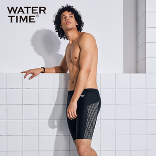 WaterTime泳裤男海边新款泳衣防尴尬激凸专业训练五分游泳裤男