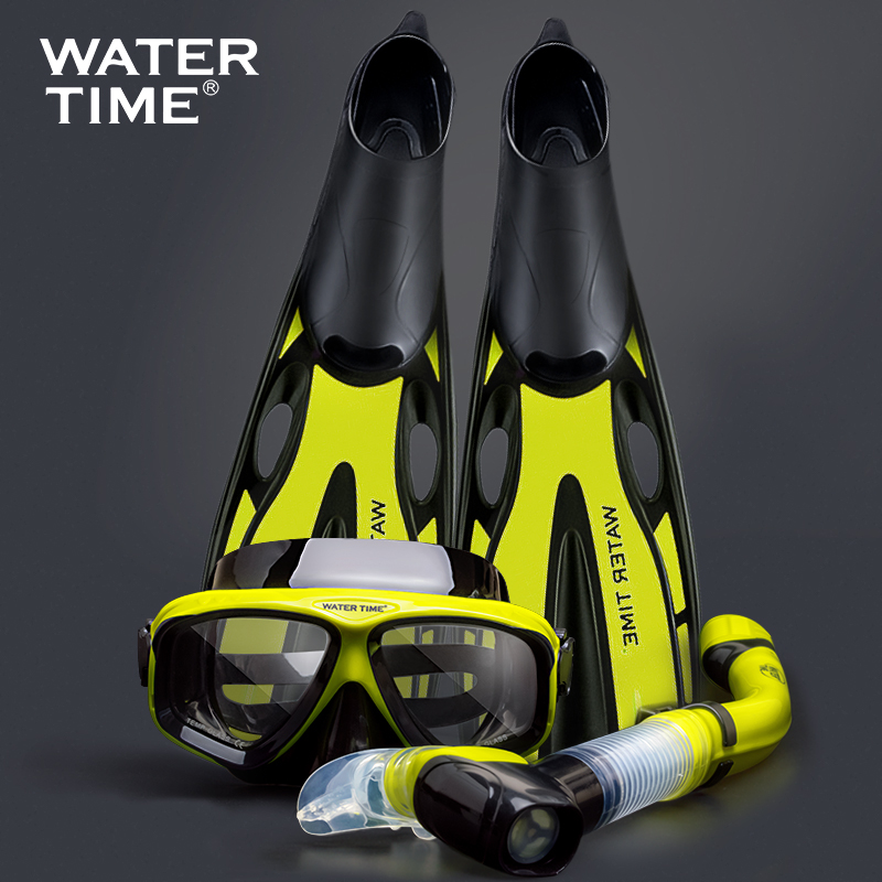 WaterTime/蛙咚 浮潜三宝套装 潜水镜全干式呼吸管长脚蹼装备
