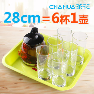 杯子置物水果茶 托盘塑料茶盘方形厨房沥水盘倒放式 茶花 CHAHUA