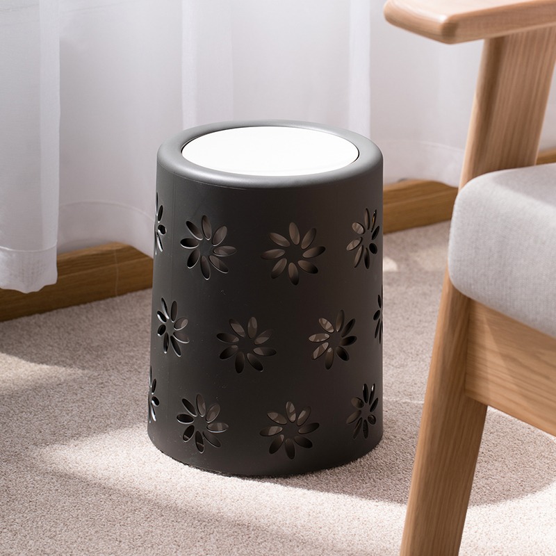 茶花双层垃圾桶艾利格10L滚筒翻