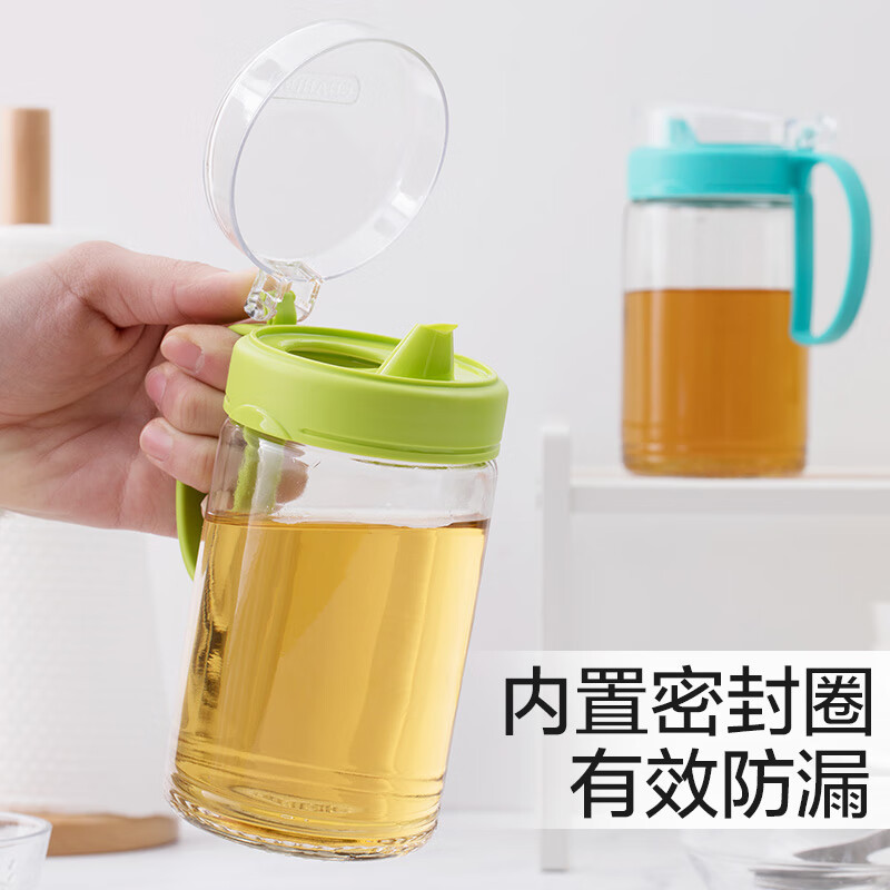 茶花玻璃油壶(450ml)不挂油家用