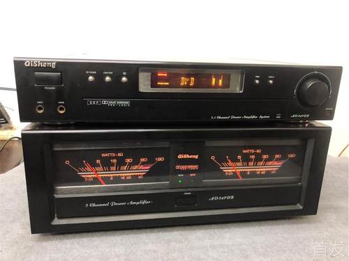 二手国产精品经典奇声AV-747DB纪念版双表头前后级大功率发烧功放
