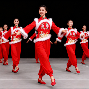 秧歌服演出服装女2025新款广场舞东北腰鼓中老年扇子舞喜庆打鼓服