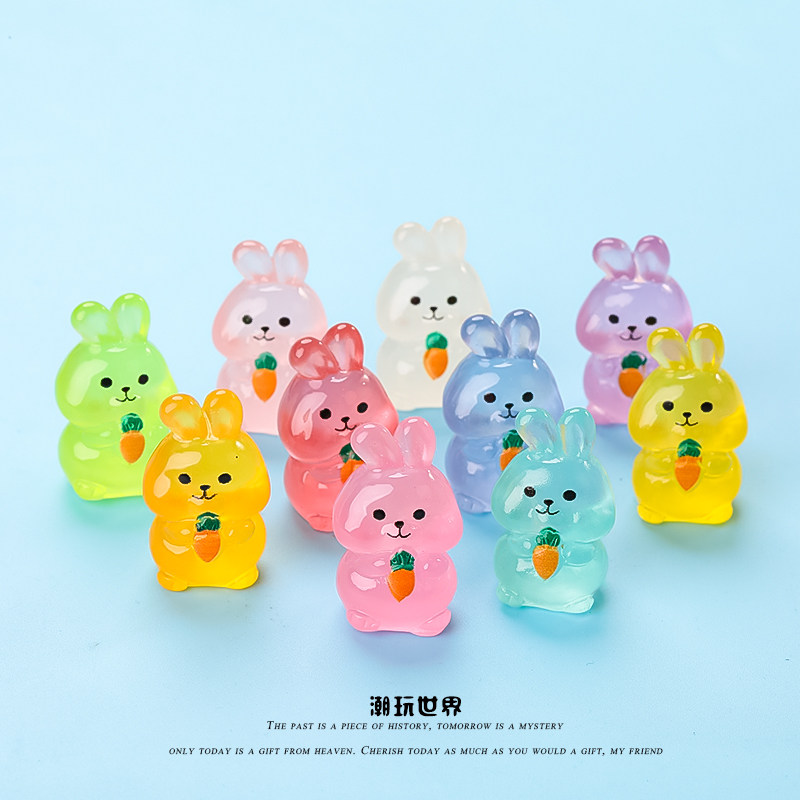 ins超火夜光胡萝卜兔子diy手工配件发光小动物玩偶儿童玩具小摆件,玩具/童车/益智/积木/模型,仿真/动物玩偶,淘宝优惠券,粉丝福利购,淘宝优惠卷