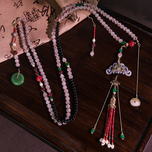 新中式斜挎链多用途背条项链国风旗袍汉服璎珞背云马面裙高档配饰