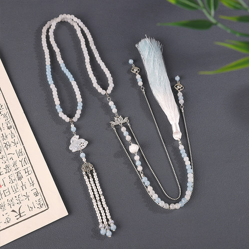 【玉兔】新中式浅蓝项链