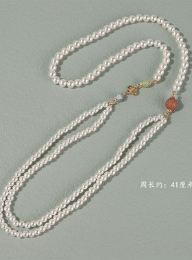 小清新文艺中国风复古项链仿珍珠