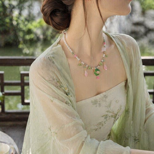 汉服新中式珍珠璎珞项链女百搭