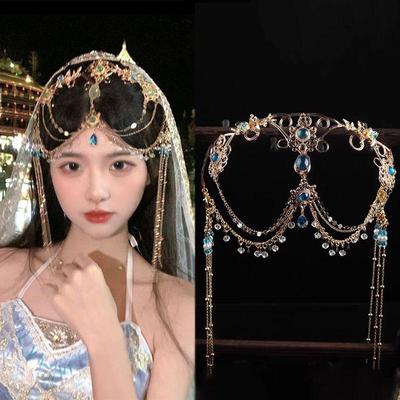 西域头链饰超仙蓝色发箍