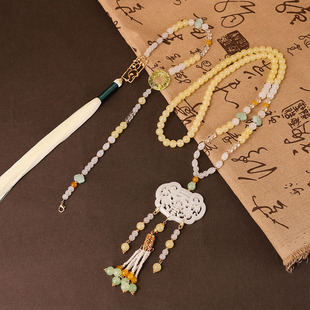 2024新中式汉服写真平安锁长璎珞流苏背云汉服配饰旗袍国古风项链