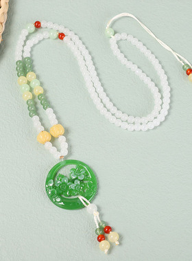 长流苏古风明制挂坠复古压襟项链