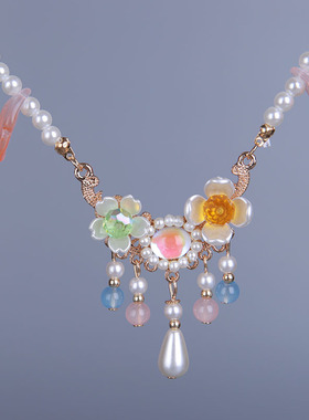 璎珞宫廷复古项链宋烧蓝琉璃