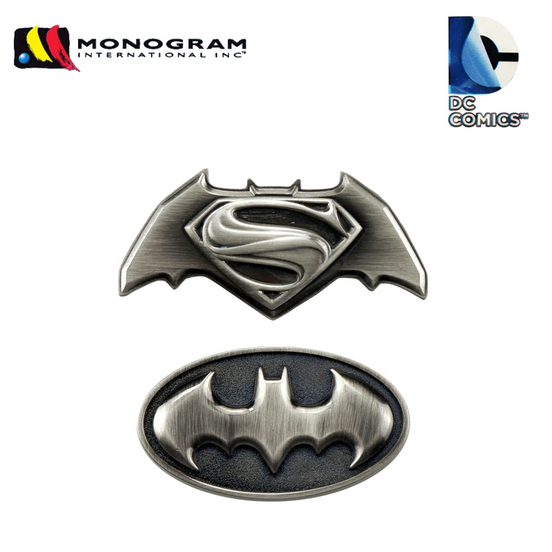 wb华纳兄弟正版授权蝙蝠侠大战超人电影周边  logo金属胸章