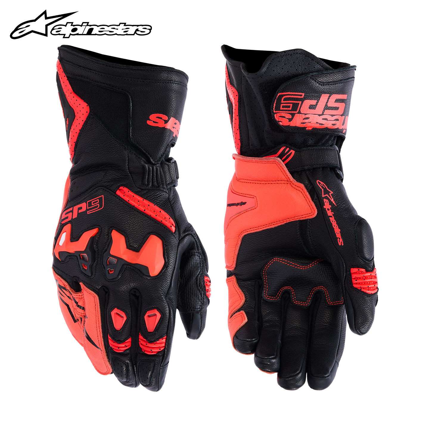 a星摩托车骑行手套SP-9赛道机车皮手套长款防摔机车装备男