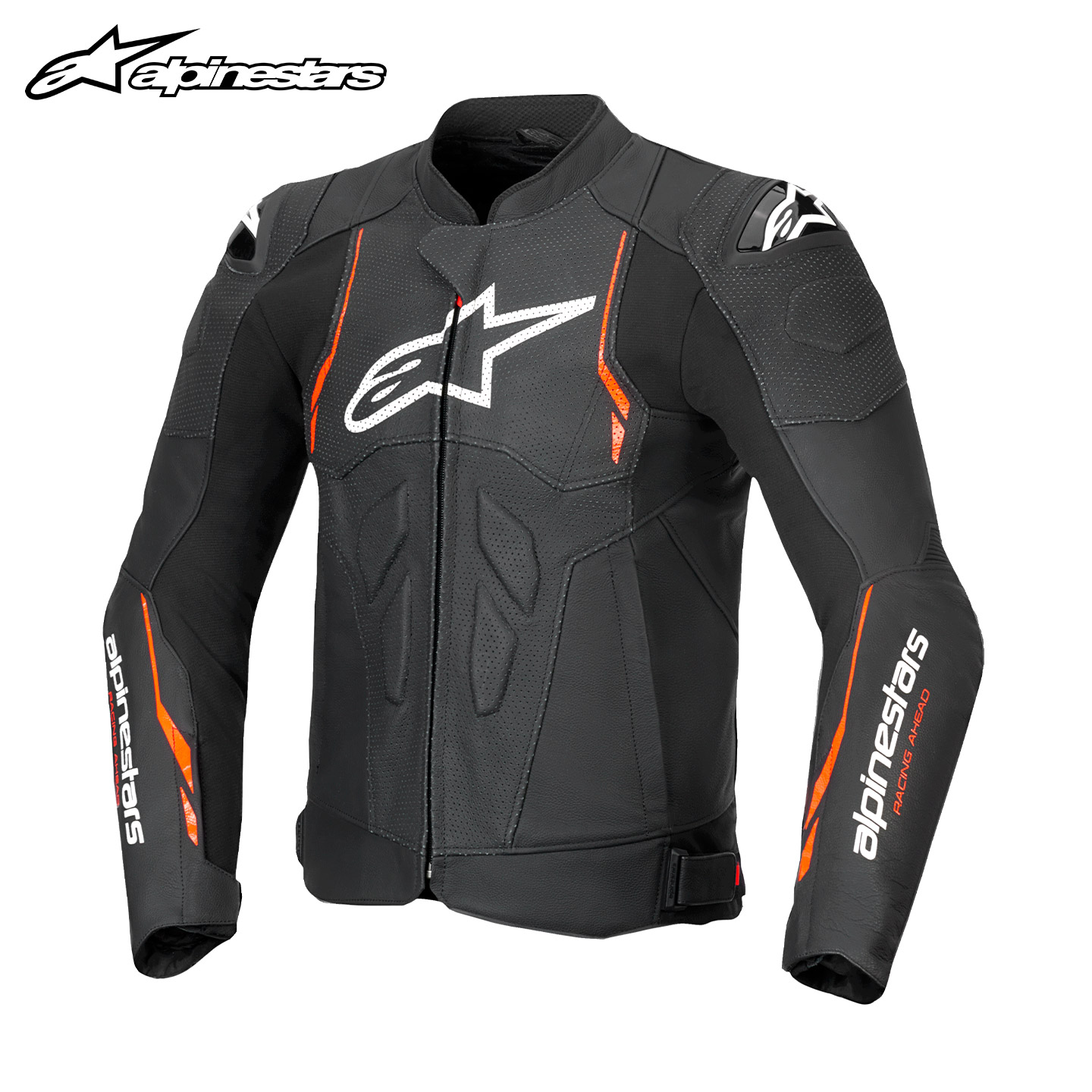 a星透气牛皮机车骑行夹克