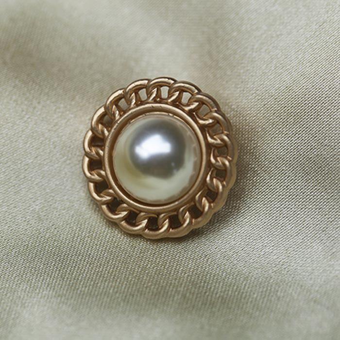 时尚麻花边大珍珠高档雾金色哑光纽扣小西装外套毛衣风衣大衣开衫