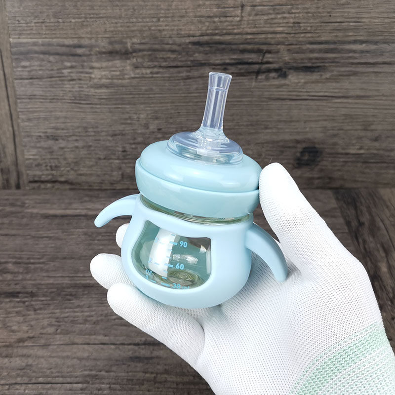 婴儿宽口径PPSU小容量奶瓶可爱宝宝喝水学饮嘴扁鸭嘴耐高温120ml