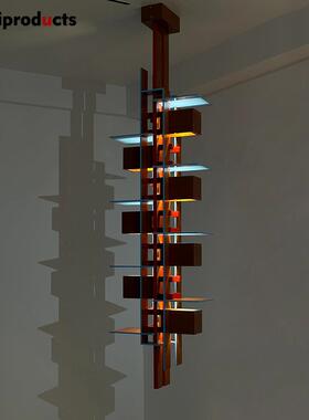 中山工厂直销FRANK LLOYD WRIGHT高山流水Taliesin3日式实木吊灯