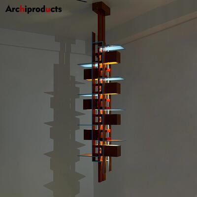 中山工厂直销FRANK LLOYD WRIGHT高山流水Taliesin3日式实木吊灯