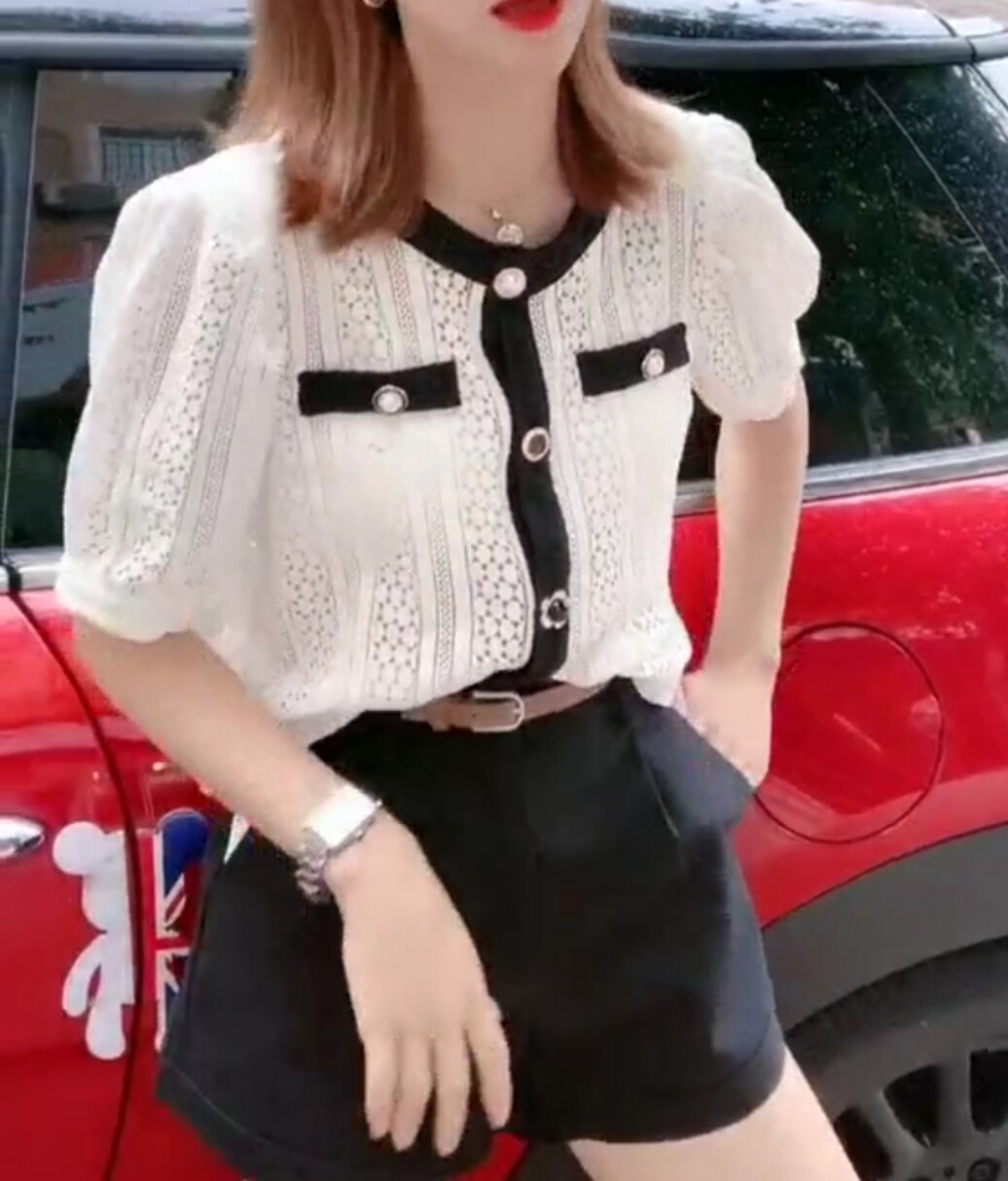 2020新款夏季女类似泡泡袖短袖宽松气质设计感衬衫上衣女0721yp|ruв категории Женская одежда, футболка - от Buy2taobao.com для оказания профессиональной услуги покупки агента Taobao