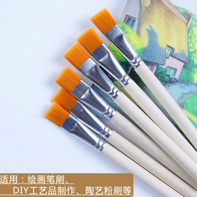 尼龙毛刷软头尼龙板刷美术手绘底刷笔刷油画丙烯画笔水粉颜料画刷