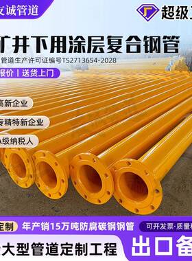 煤矿瓦斯抽放用双抗法兰涂塑钢管SP (W)-TEP-KM245涂塑无缝钢管