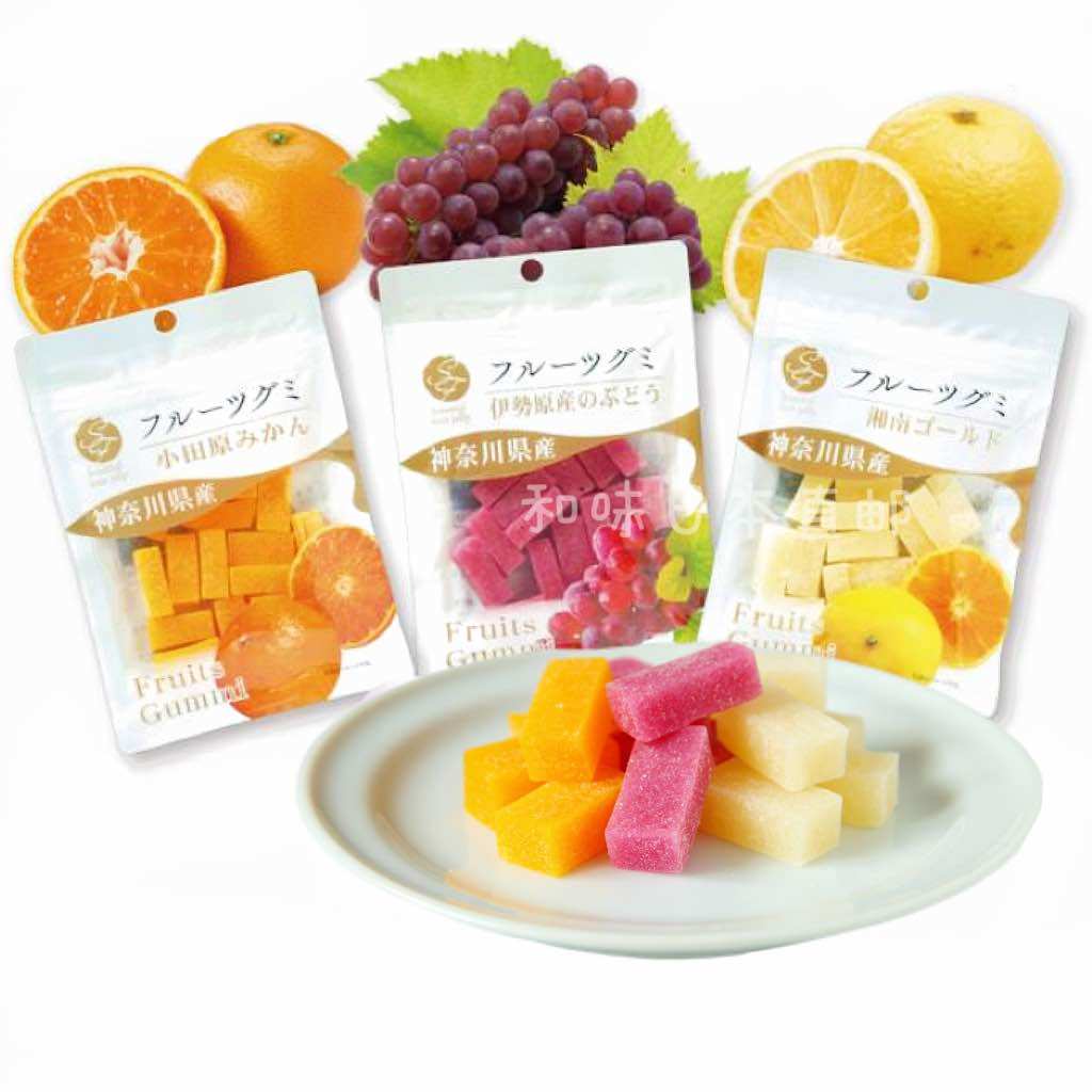 日本直邮神奈川水果软糖果实感橘子柠檬葡萄味手工低糖果冻糖零食