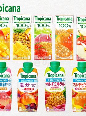 日本直邮Tropicana果汁100%苹果桃子香橙菠萝味浓缩儿童果味饮料