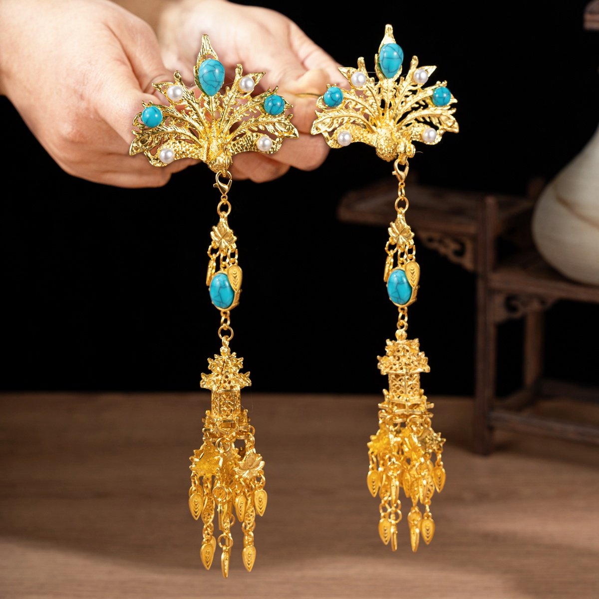 原创 双戒面明制宫廷古典风小凤冠 古风婚庆中式U簪重工流苏步摇,饰品/流行首饰/时尚饰品新,发饰,淘宝优惠券,粉丝福利购,淘宝优惠卷