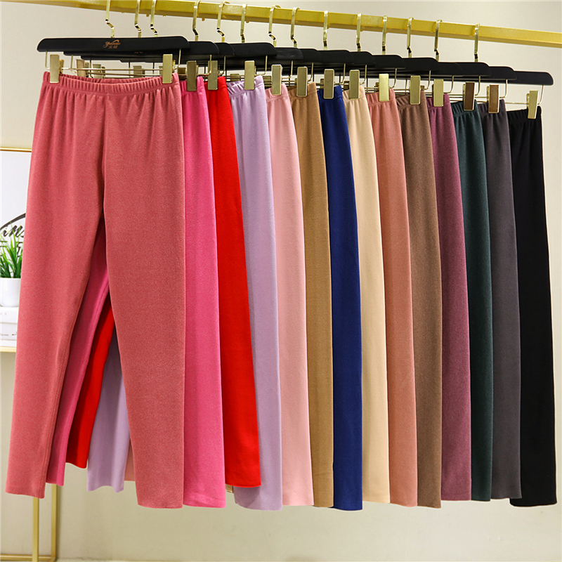 德绒打底裤女秋冬休闲纯色