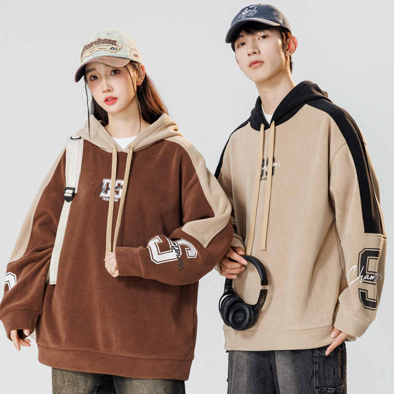 唐狮集团Desso秋冬加绒青少年潮流休闲连帽情侣卫衣摇粒绒卫衣