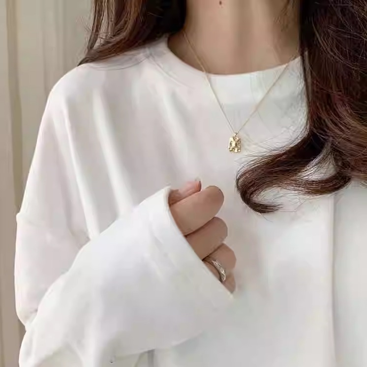 唐狮VARSDEN中长款德绒长袖打底衫女秋冬加绒加厚内搭宽松磨毛T恤