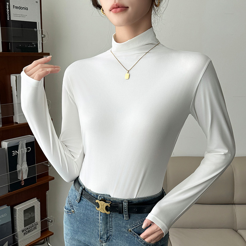 唐狮DESSO半高领打底衫时尚百搭纯色中领肌底衣内搭上衣女2024秋_淘宝内购会_女装/女士精品-第5张图片-提都小院