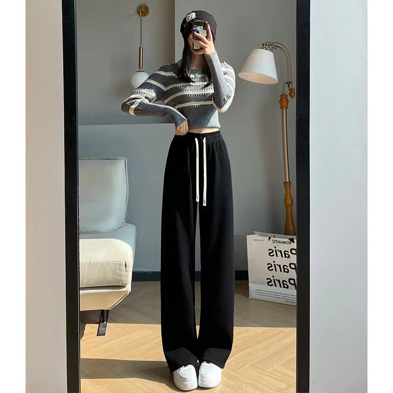 浪莎灯芯绒阔腿裤女休闲百搭简约时尚宽松阔腿裤女拖地裤_淘宝内购会_女装/女士精品-第5张图片-提都小院