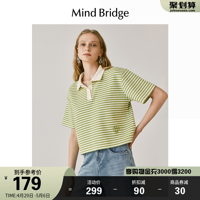 MindBridge条纹短袖POLO衫