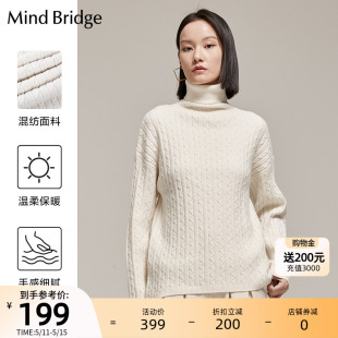 毛衣女2023新款 韩版 高领套头休闲针织衫 MindBridge百家好冬季