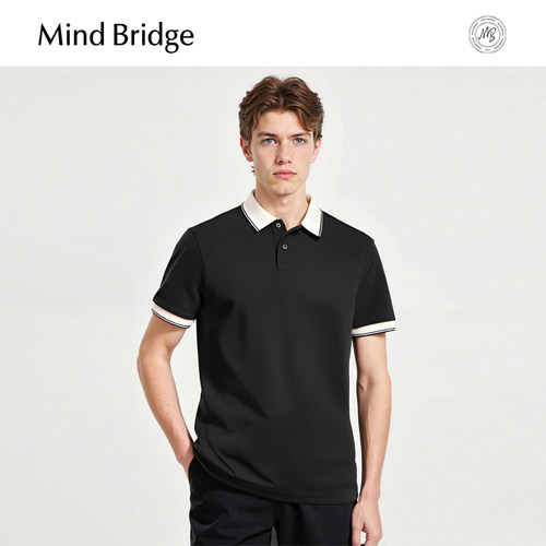 MindBridge纯色短袖polo衫